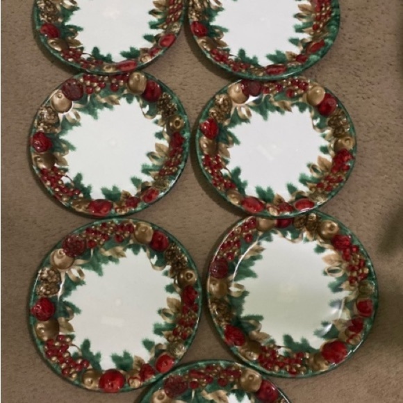 Vintage Set Of 9 Melamine 15”x15”Festive Holiday Large Round Serving 3D Platters - Picture 15 of 15